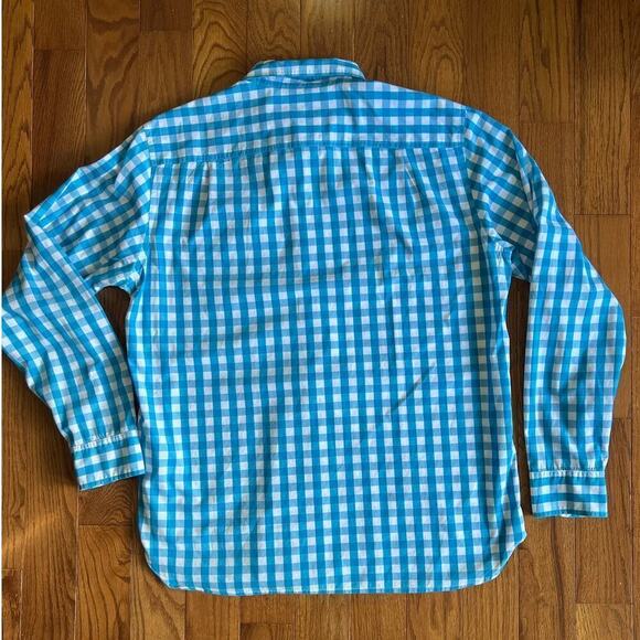 American Eagle Everyday Plaid Button Up Shirt Long Sleeve, Blue/White size Large - Picture 5 of 16